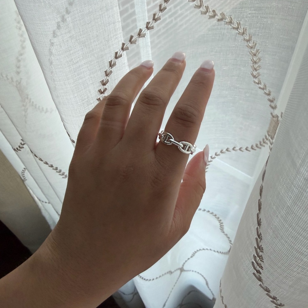 Sterling Silver Linked Chain Ring - Silver - image 4